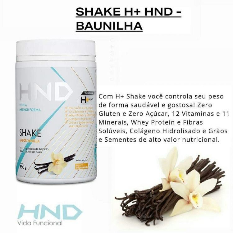 Shake H+ Redutor de medidas Sem Lactose Hinode, sabor Vanilha/Baunilha