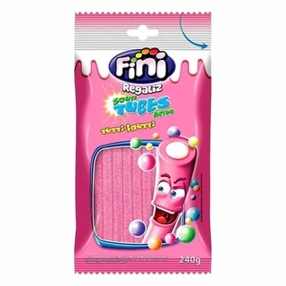 Bala de Gelatina Tubes Cítrico Tutti Frutti 240g - Fini