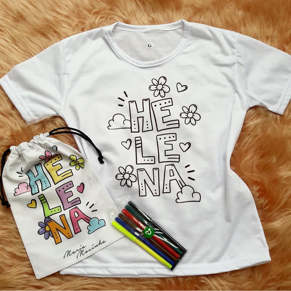 KIT CAMISETA PARA PINTAR - MENINA