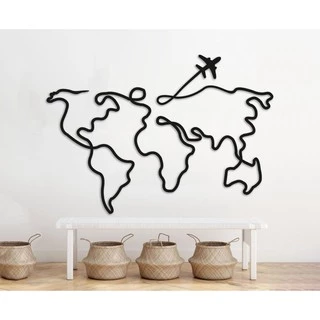 Painel Mapa Mundi Decorativo Para Parede Mdf
