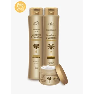 Kit capilar mandioca e queratina - Nutrição capilar, Hidratação capilar, Anti Frizz.