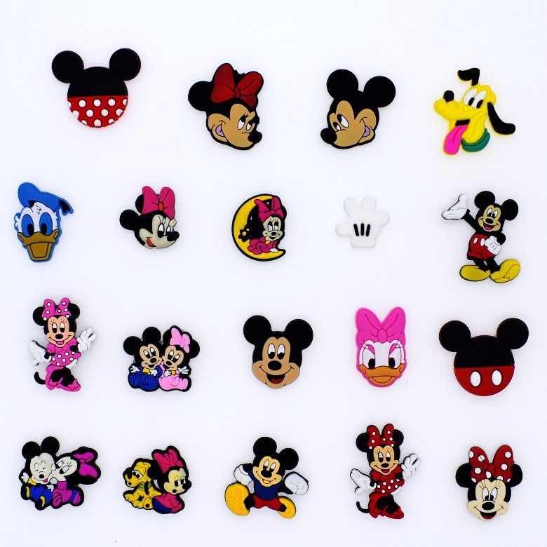Moda Crocs Jibbitz Acessórios Criativos " Coleção Mickey E Minnie " Sapato De Desenho Animado Buckle DIY Shoes Charm