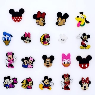 Moda Crocs Jibbitz Acessórios Criativos " Coleção Mickey E Minnie " Sapato De Desenho Animado Buckle DIY Shoes Charm