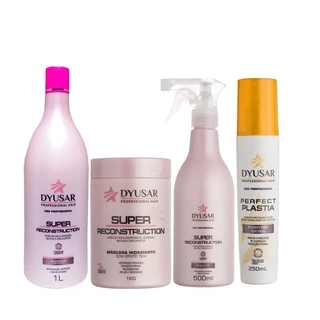 Kit Super Reconstrução Capilar Profissional 1Kg + Fluído Pré Escova DYUSAR