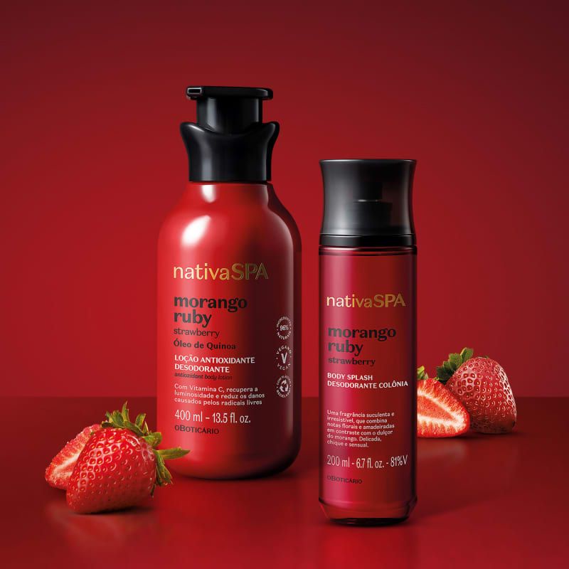 Kit Nativa SPA Morango Ruby Loção Antioxidante e Body Splash Boticário ...