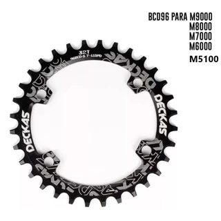 Coroa Única Assimétrica Para Bike 32/34/36/38 Deore, Xt, Slx, Narrow Wide Bcd96 Deckas