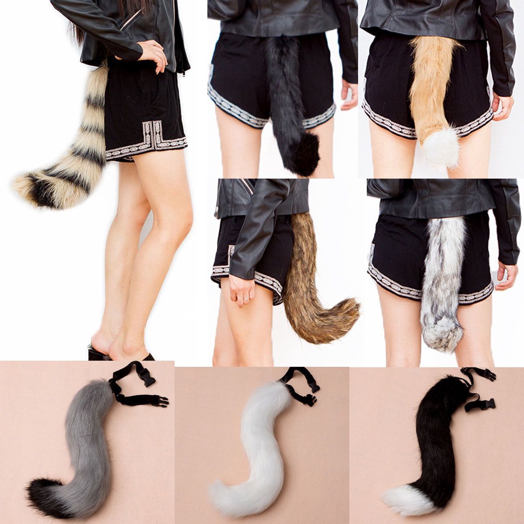 Cauda de animal de pelúcia grande feita à mão/acessórios de joias cosplay/acessórios de cauda de lobo rabo de raposa