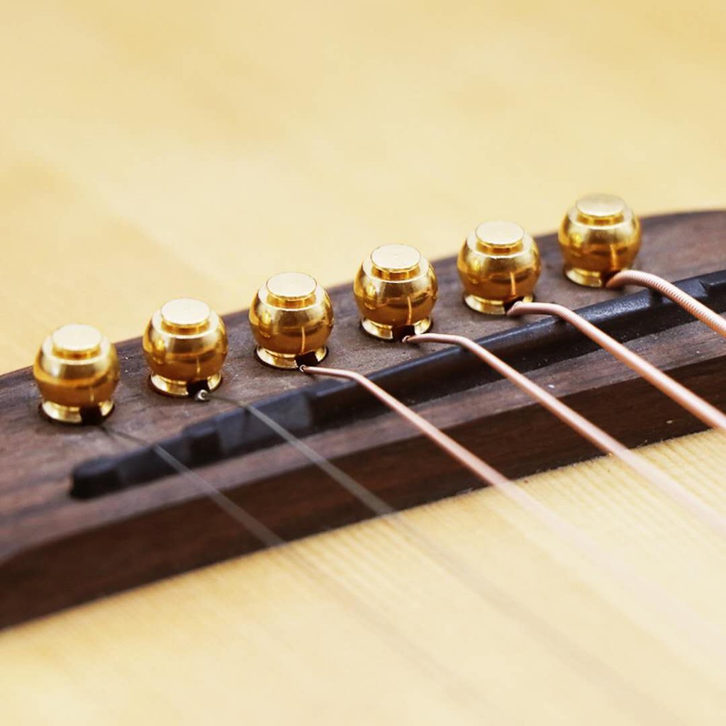6pçs Alfinetes De Cordas Sólidos Para Guitarra