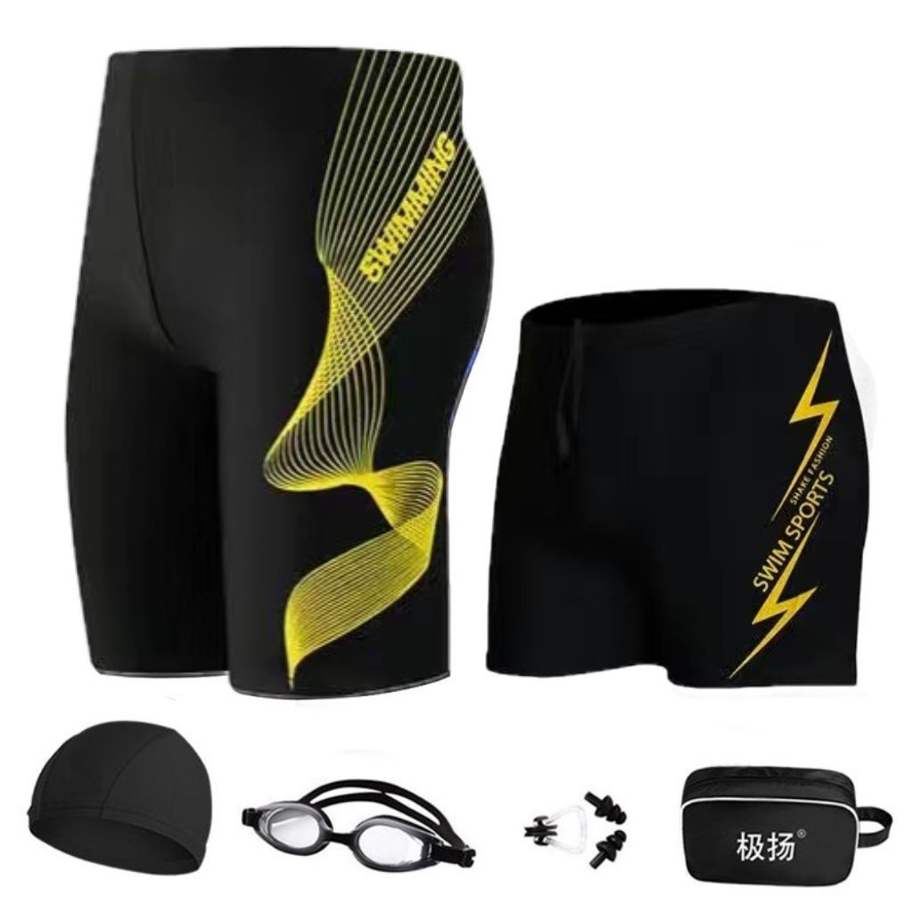 Roupa De Banho Masculina/Natação Anti-Awkward 2022 Esportiva Boxer Com Secagem Rápida