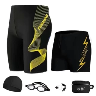 Roupa De Banho Masculina/Natação Anti-Awkward 2022 Esportiva Boxer Com Secagem Rápida