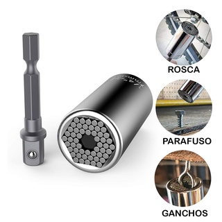 Chave Soquete De Boca Universal Com Adaptador Gator Grip 7MM A 19MM Multifuncional Mágica Adapta Em Furadeiras E Parafusadeiras