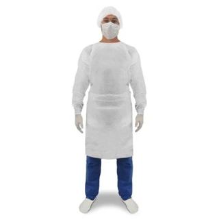 10 UN Avental Descartável Branco Manga Longa Gramatura 20 TNT em Oferta na Shopee