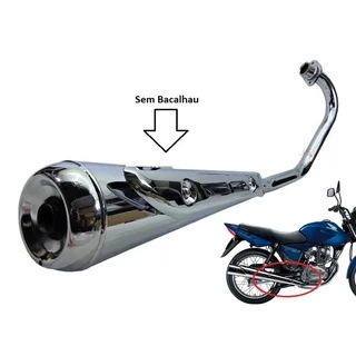 Escapamento Mini Com Protetor Fortuna Estralador Honda Cg Titan Cargo 150 Ks Es Sem Bacalhau De 2004 Ate 2008