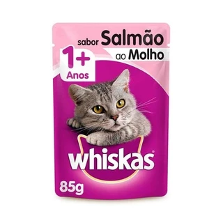 Ração Úmida Whiskas Sachê Gatos Adultos Salmão ao Molho 85g