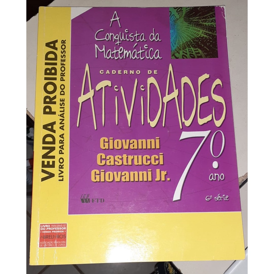 A Conquista Da Matemática Caderno De Atividades 7 Livro Do Professor Shopee Brasil