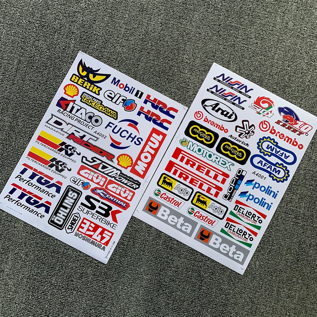 Decalques De Filme Brilhante De Motocicleta Monster Energy Tamanho A4 Adesivos De Capacete De Vinil À Prova D'água