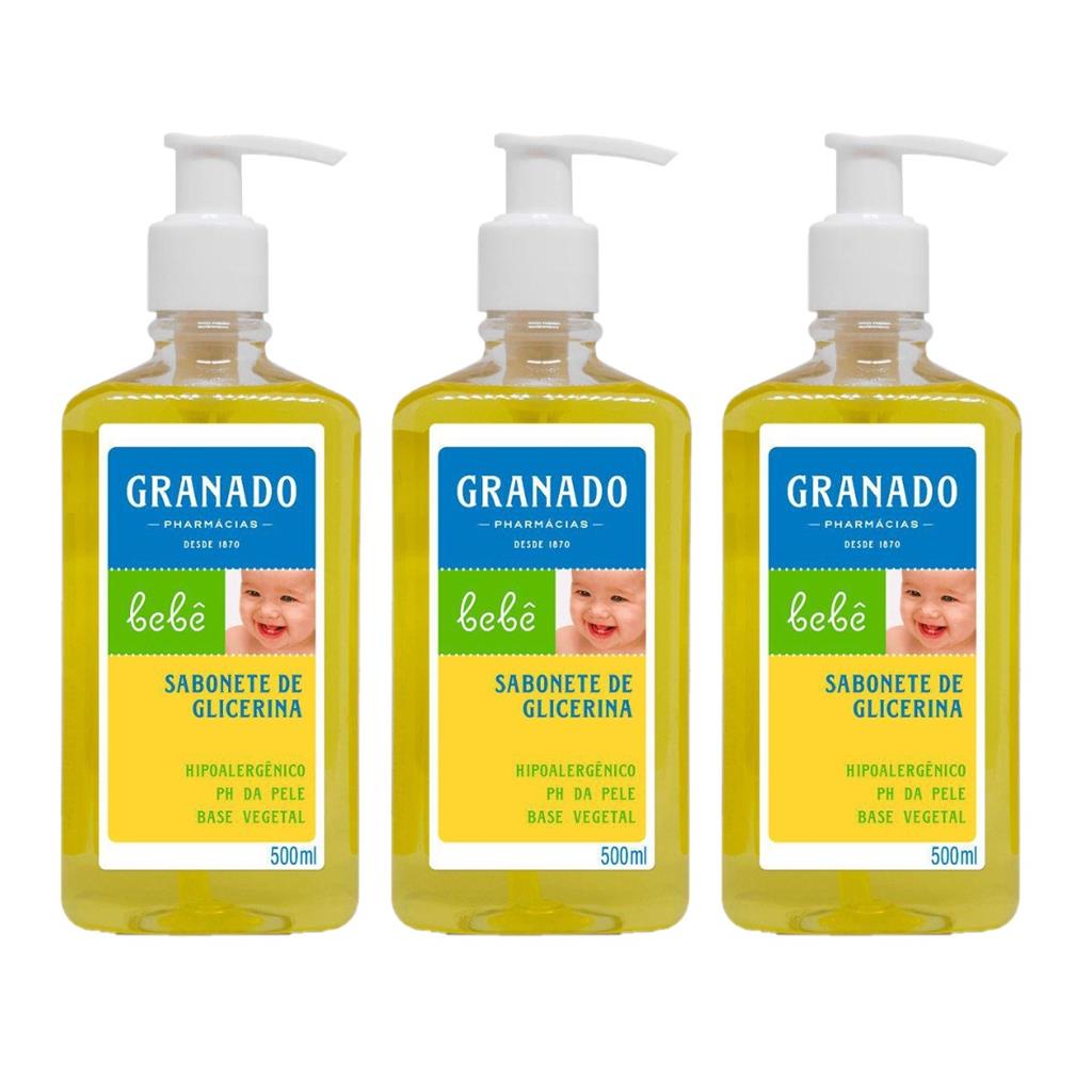 Kit 3 Sabonete Liquido Granado Neutro Tradicional Bebe 500ml | Shopee ...