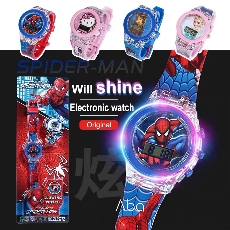 Roblox-Relógio Eletrônico com Luz Noturna, Homem Aranha, Capitão