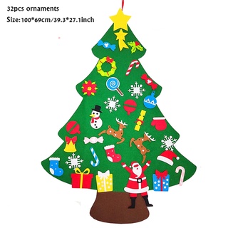 Decoração de árvore de Natal destacável dobrável estilo de Natal quebra- cabeça de artesanato ornamento de parede tamanho grande faça você mesmo  feltro de Natal, Sem metal, Sem pedras preciosas
