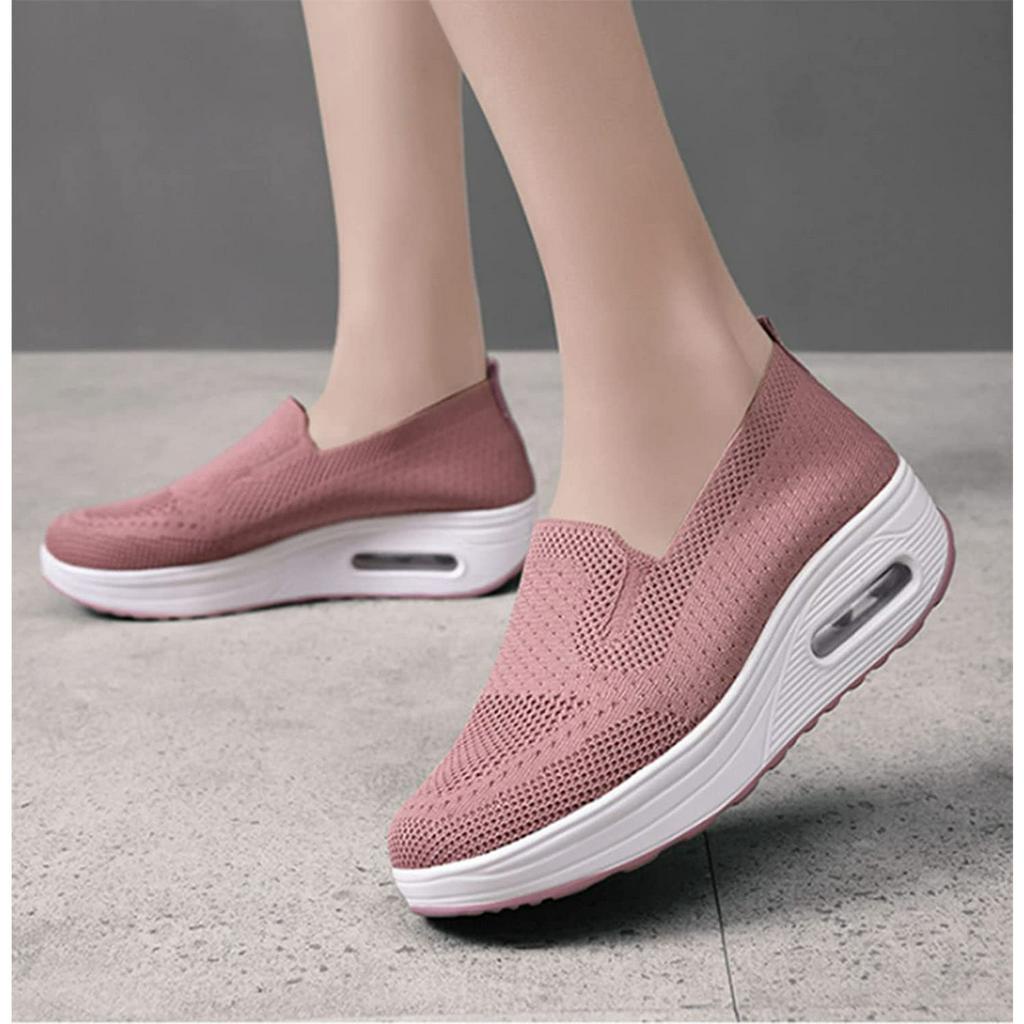 Imagem do produto Tênis De Plataforma Ortopédico Feminino Elástica De Malha Moda Casual Sapatos De Caminhada Confortáveis 9
