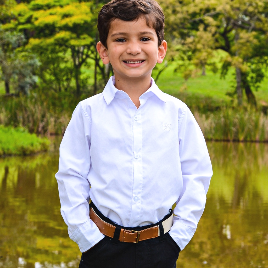 Camisa social sale infantil branca