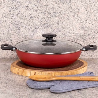 Panela Wok 28cm Tramontina Antiaderente Loreto Vermelho