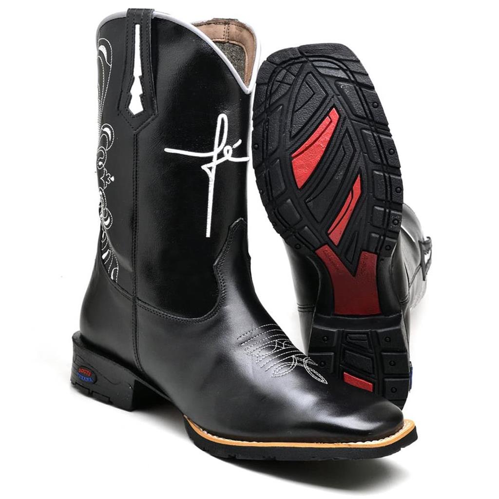 Bota masculina cano sale longo bico quadrado