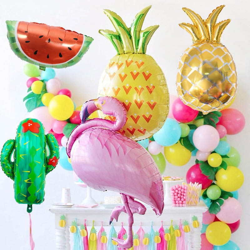 Balão De Alumínio Abacaxi Flamingo Para Decoração De Festa De Aniversário / Chá De Bebê /Havaiano / Luau