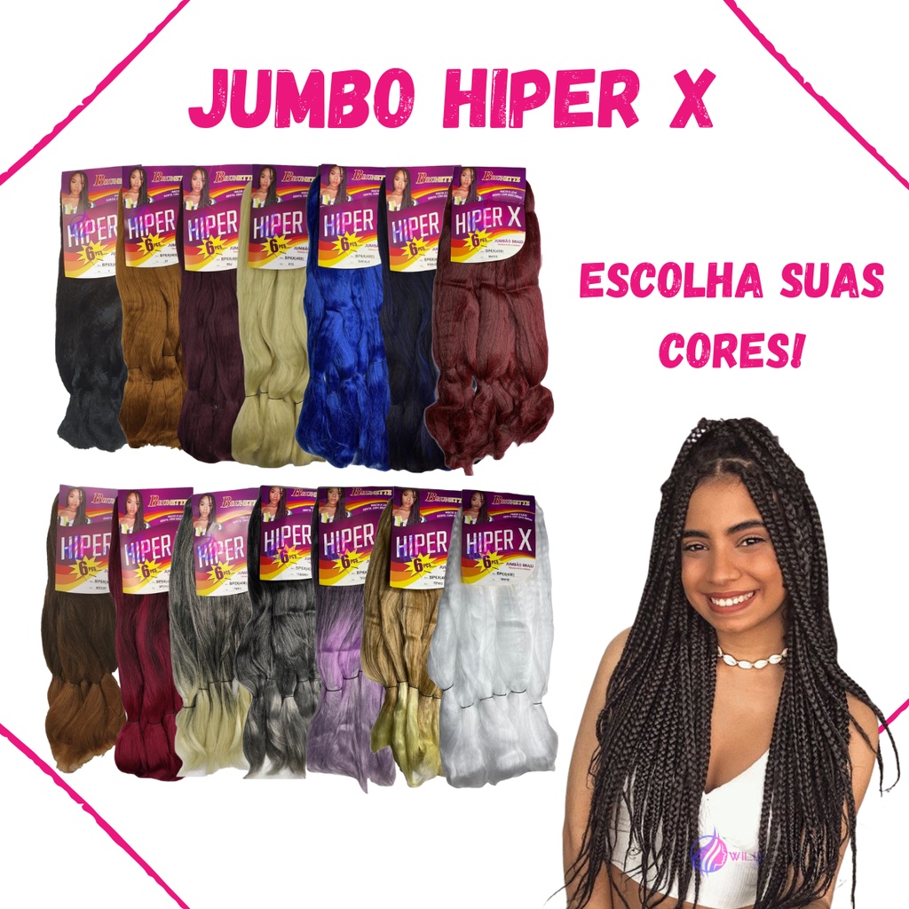 Jumbão Cabelo Jumbo Hiperx 400 Gramas Box Braids Trança