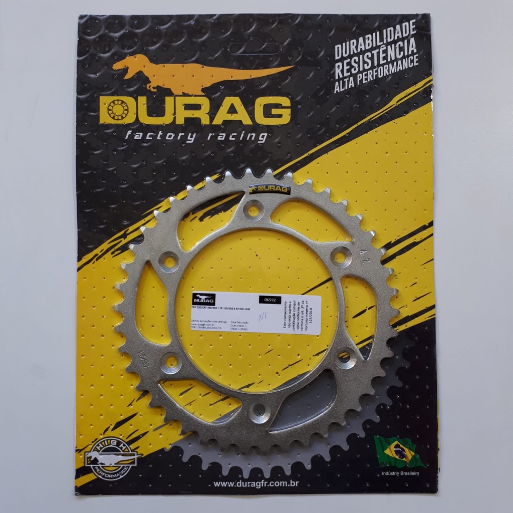 Coroa 42 Dentes Moto Crf 230 / Crf 250 / Crf 450 / Cr 125 / Cr 250 P520 - Durag