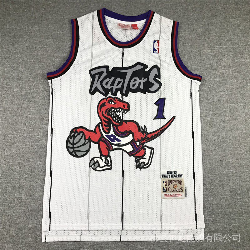 Nba Jersey Toronto Raptors No . 1 Mcgrady Colete Esportivo Etiqueta Retrô Branca iHW0