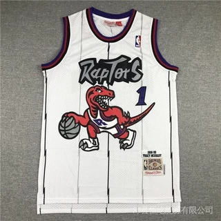 Nba Jersey Toronto Raptors No . 1 Mcgrady Colete Esportivo Etiqueta Retrô Branca iHW0