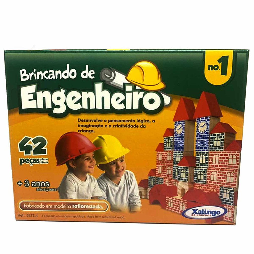 Blocos De Montar Construtor 80 Peças Madeira 711 - Junges - Mix Brinquedos