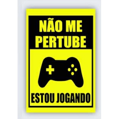 Placa Decorativa MDF de Parede Não Perturbe I'm Playing 38cm