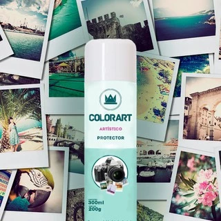 Verniz Spray Protector COLORART Brilhante Para fotos, gravuras, papeis, metais, gesso, madeira, cerâmica