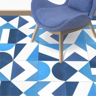 Adesivo piso ladrilho Mosaico Azul vinil para piso chão ladrilho antiderrapante Lavável impermeável