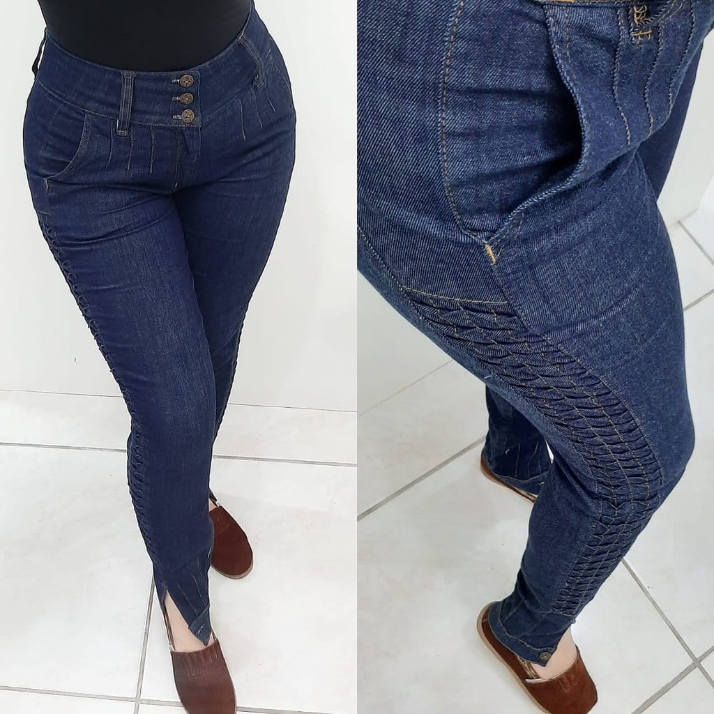 Bombacha Jeans com Favo Feminina AllegraTchê