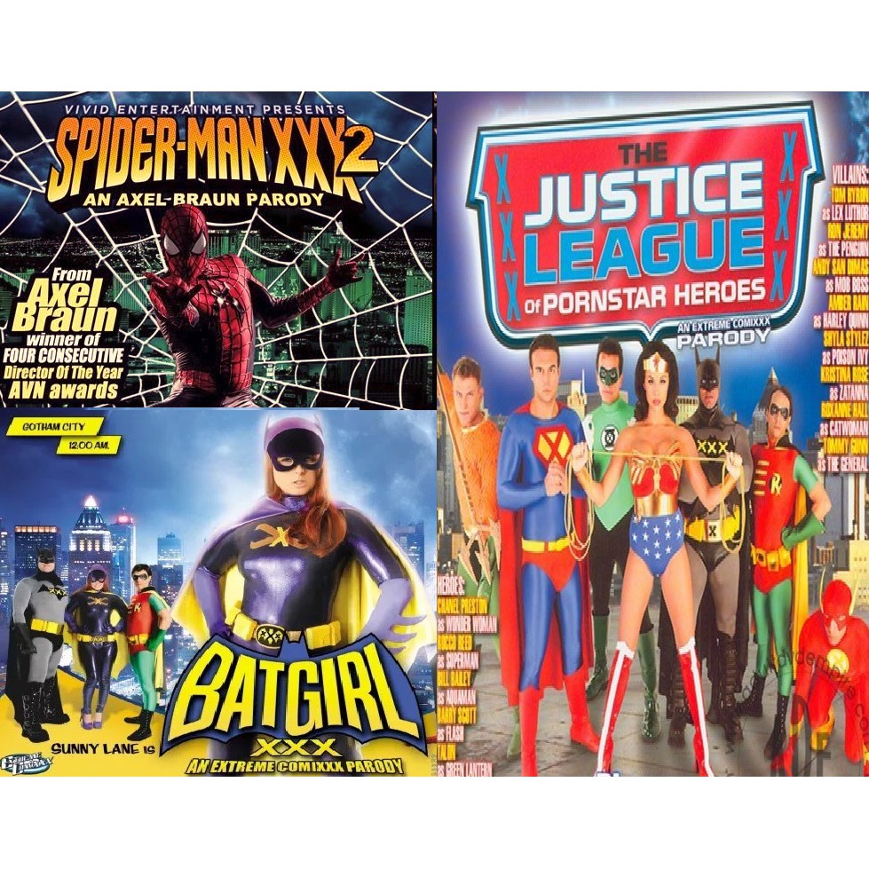 Coleção com 13 filmes Eroticos De herois e parodias