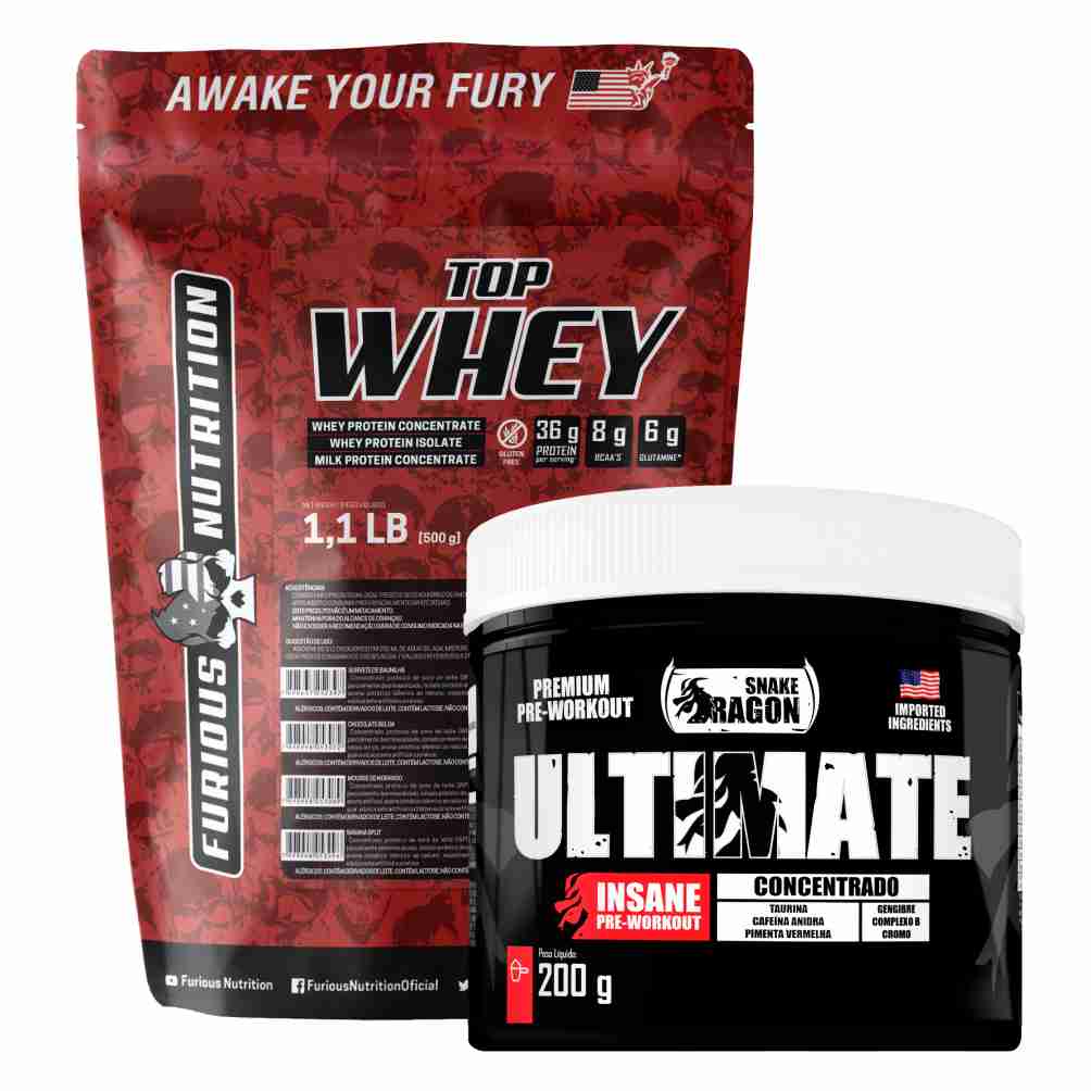 Kit Top Whey 500g + Ultimate Pré Treino 200g