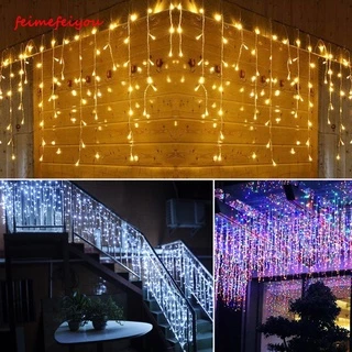 5 Metros Cortina De Natal Garland Led Icicle Luzes De Cordas Droop 40 60 cm Beirados Ao Ar Livre Jardim Decoração De Rua Luz Xmas
