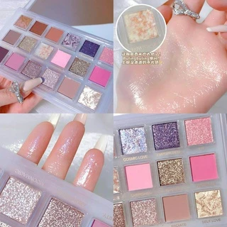 18 Paleta de Sombra Colorida Sombra Perolada Sequências Mate Rosa Púrpura