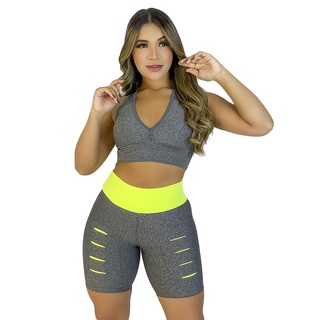 Conjunto De Malhar Suplex Academia Top Cropped + Short