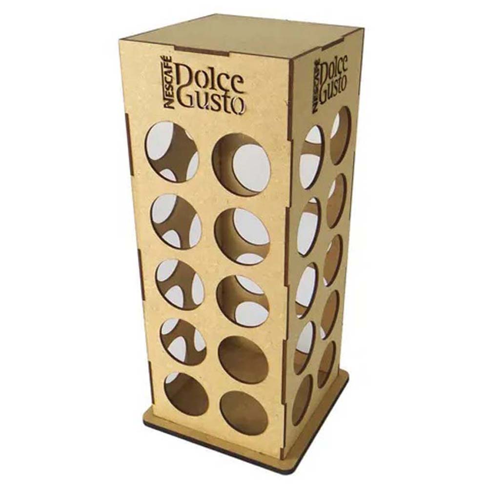 Porta cápsulas torre de mdf Dolce gusto com 40 espaços Tam:18x18x36cm  COD:PC002