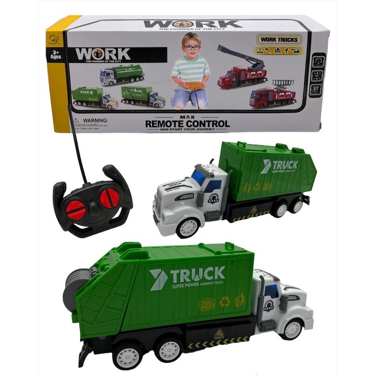 Brinquedo Infantil Carrinho Controle Remoto Caminhão de Lixo