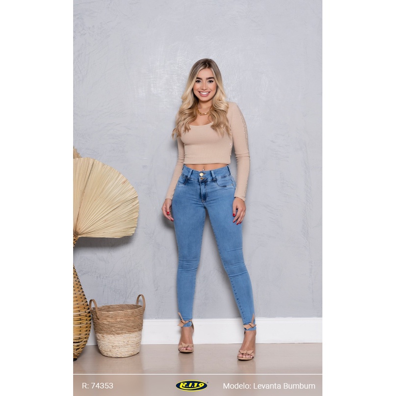 Calça Jeans Claro Feminina Cintura Alta Nova Coleção Ri19-74773