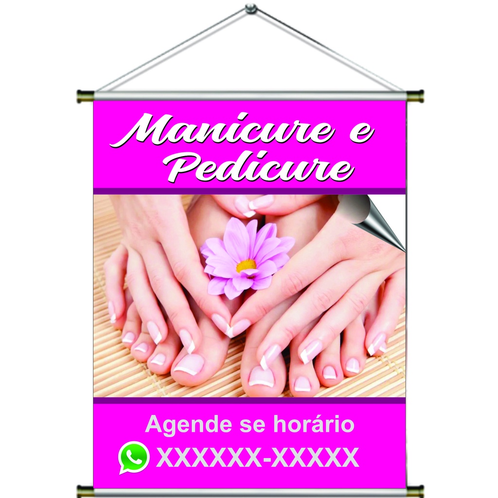 Banner personalizado 40x50 MANICURE E PEDICURE IMPRESSÃO DIGITAL ...