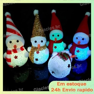 [envio 24H]Boneco De Neve Fofo Com Claro LED/Papai Noel/Feliz Natal/Ornamentos Fofos Para Decoração De