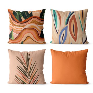 kit 4 capas de almofadas terrosa para decoração