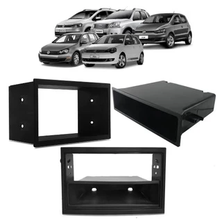 Moldura Painel Rádio Toca CD 1 Din / DVD 2 Din VW Polo Golf Bora Fox Fiesta Ecosport