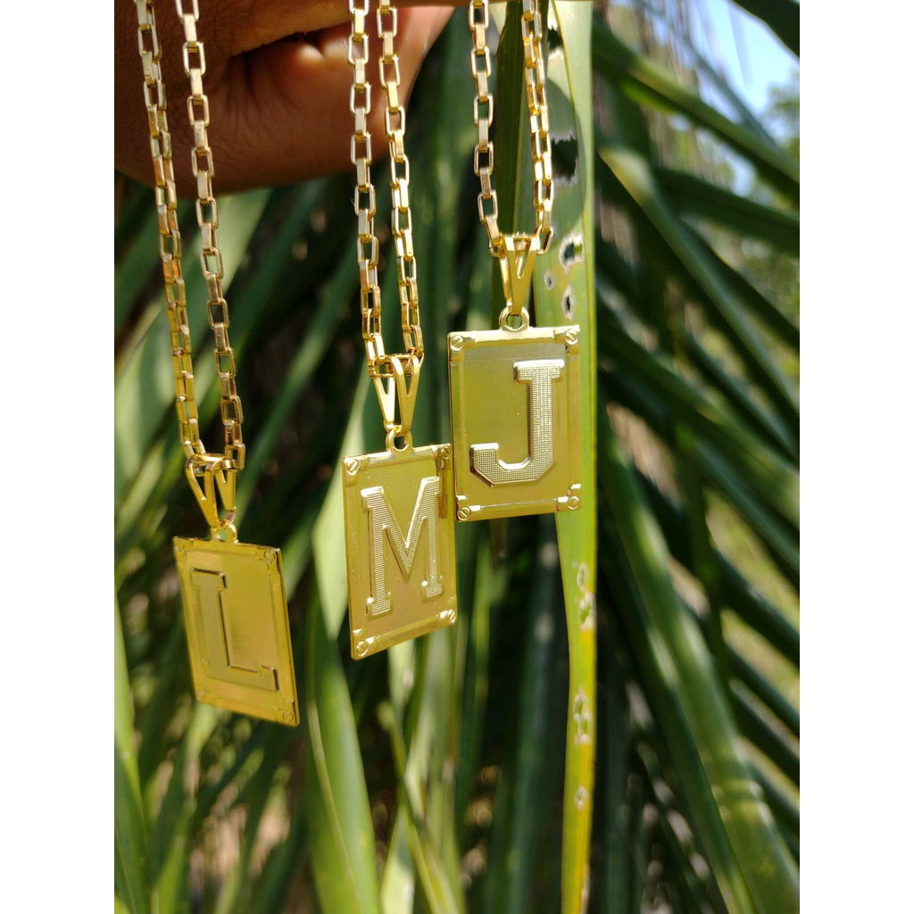 Colar tipo Cartier e Pingente Letras Dourado 60cmX02mm | Shopee Brasil